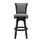 Armen Living Raleigh 30" Bar Height Swivel Barstool in Black Finish and Gray Faux Leather LCRABASIBLGR30 - alternate 5